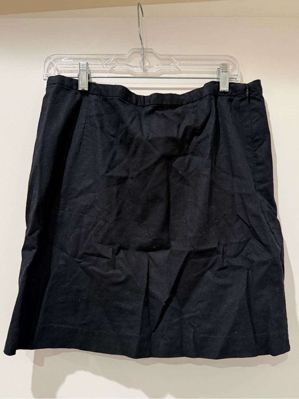 Banana Republic Black Linen Mini Skirt Side Zipper SZ 16